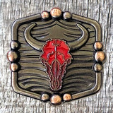 American Southwest Red Buffalo Concho 1-1/4 Inch - Front view