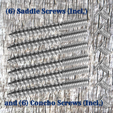 SADDLE SET SCREWS - 6 Saddle & 6 Machine Screws.  (6) Concho screws and (6) Saddle Set screws included with purchase.