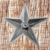 5 Inch Cast Iron Star With Nail - Rear view