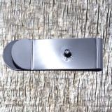 Concho Money Clip Gun Metal Finish Blank - rear view with concho mount.
