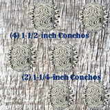 Five Berry Nickel Finish Concho Saddle Set-2