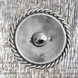 Floral Engraved 1-1/4 Inch Rope Trim Concho Sterling Finish - rear view with Concho screw inserted.
