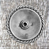 Floral Engraved 1-1/4 Inch Rope Trim Concho Sterling Finish - rear view without Concho screw inserted.