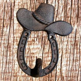 Horseshoe & Hat Coat Hooks - Front view.