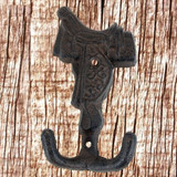 Rustic Saddle Coat Hook - Front view