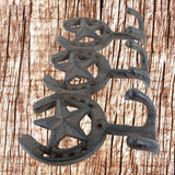 Rustic Three Horseshoe & Star Coat Hooks