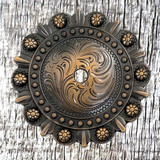 Metal Berry Concho Rosette Antique Copper