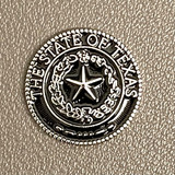 Mini Sliver & Black State Of Texas Seal 12 MM Concho
