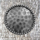 Round Hammered 1-1/2 Inch Screw Back Concho Antiqued Nickel Finish