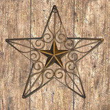 Rustic Brown Metal 17  Inch Fancy Star Wall Décor