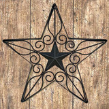 Rustic Brown Metal 17  Inch Fancy Star Wall Décor