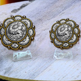 Ransom Rose Concho Saddle Set-2 - Size 1-1/2 inch and 1-1/4 inch Conchos.