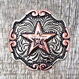 Star Concho 1-1/2 Inch Antique Engraved Copper & Nickel Finish
