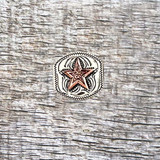 Star Buckle & Keeper 3/4 Inch Antique Engraved Copper & Nickel Finish