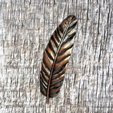 Feather Antique Copper 3 Inch Concho