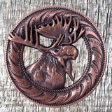 Moose 1-3/8 Inch Antique Copper Finish Concho