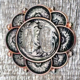 Ransom Rose 1-1/2 Inch Slotted Concho - front view.