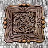 Three Berry Antique Copper 1-1/2-inch Concho - front view.