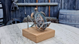 Turtle Patina Copper Nautical Cabinet Knob - front view w different background.