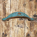 Turtle Patina Copper Nautical Drawer Pull - side view.