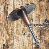 Sand Dollar Patina Copper Cabinet Knob - rear view shown with the cabinet screw inserted.