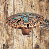 Sand Dollar Patina Copper Cabinet Knob - side view to show thickness.