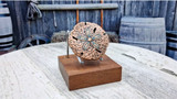 Sand Dollar Patina Copper Cabinet Knob - front view.