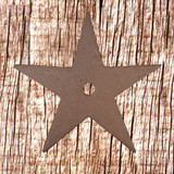 9 Inch Cast Iron Brown Architectural Star - rear view.