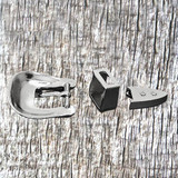 Buckle Set 2/TONE Capitan 1/2 Inch, nickel and copper-plated with a black enamel wash - rear view.