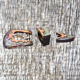 Buckle Set 2/TONE Capitan 1/2 Inch, nickel and copper-plated with a black enamel wash - side view.