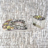 Bella Floral 5/8 Inch 2-Tone Buckle - side view.