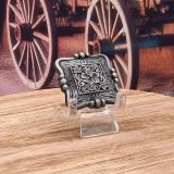 Three Berry Antique Nickel 1-1/4 Inch Concho - front view.