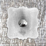 Three Berry Antique Nickel 1-1/4 Inch Concho - rear view with concho screw inserted.