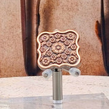 Blooming Floral 1-1/4 Inch Antique Copper Plated Concho - front view.