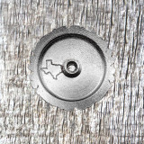 Floral Top 1-1/4 Inch Nickel Plated Concho—rear view without Concho screw inserted.