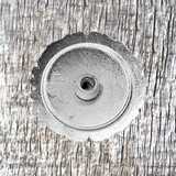 Floral Top 1-1/4 Inch 2/Tone Concho rear view without Concho screw inserted.