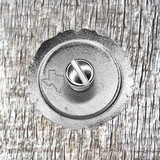 Floral Top 1-1/4 Inch 2/Tone Concho rear view with Concho screw inserted.