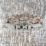 Floral Top 1-1/2 Inch 2/Tone Concho - side view.