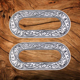 Riggin Plates Nickel Oval Engraved (2) - front view.