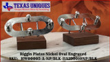 Riggin Plates Nickel Oval Engraved (2) -  rear view with (4) screws inserted.