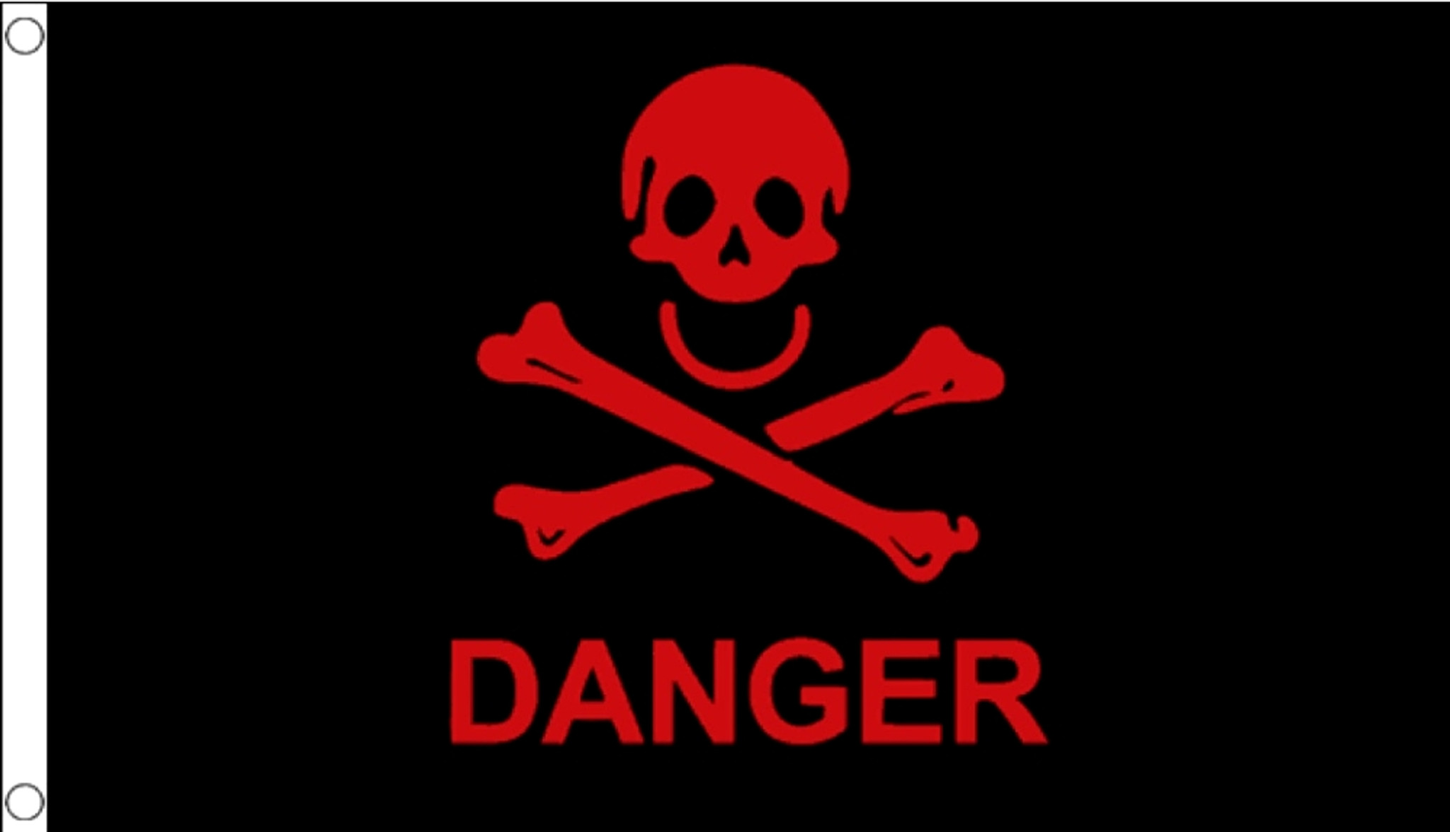 danger skull and crossbones red