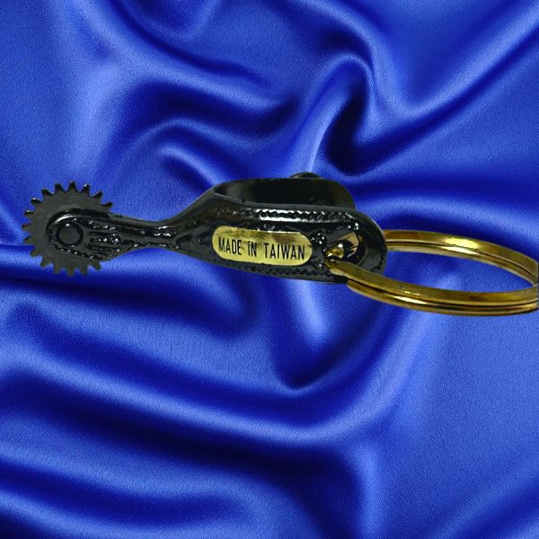 Engraved Western Black Spur Key Fob - Texas Uniques Store