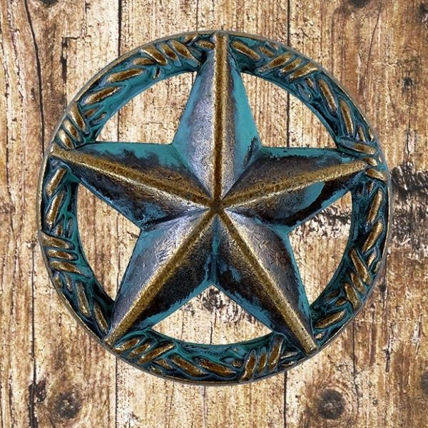 Western Star Knob With Barbwire Trim Texas Uniques Store