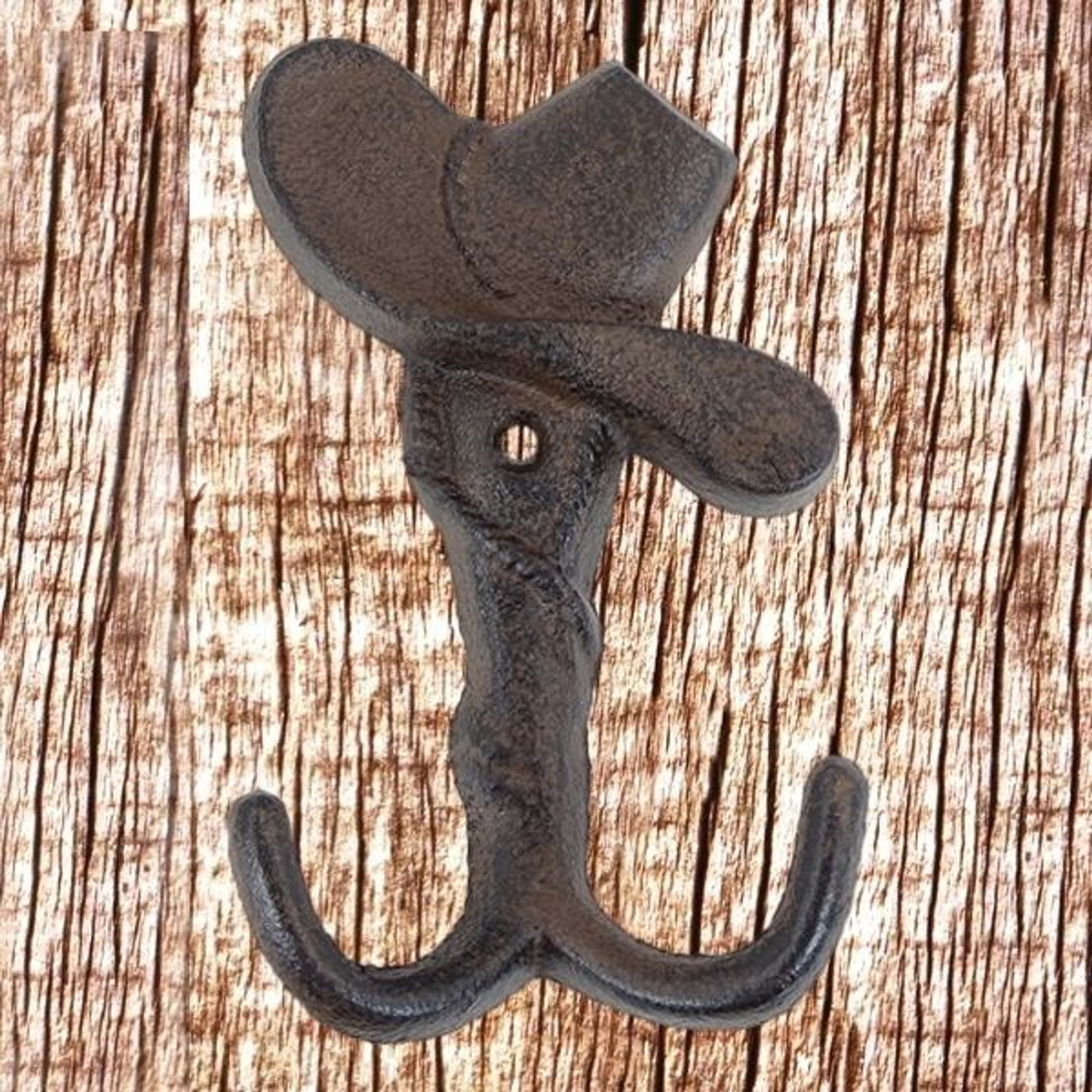 Rustic Metal Horseshoe Western Cowboy Hat Holder Wall Hook Coat Rack  Southwest Home Decor