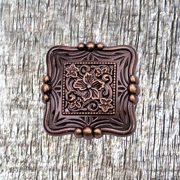 Three Berry Antique Copper 1 Inch Concho