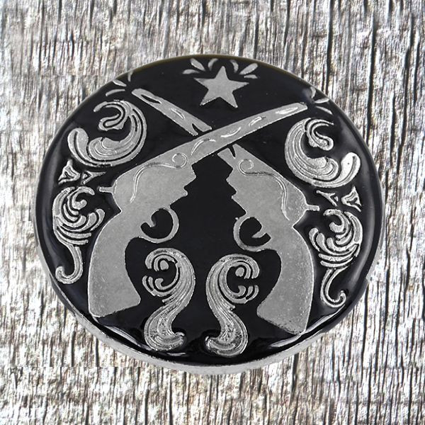 Conchos Unique Crossed Pistols Concho