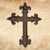 Rustic Fleur Cast Iron Wall Cross - rear view.