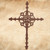 Rustic finish cast iron wall cross measuring approximately 18 X 13-1/2" - rear view