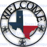 Texas Welcome Metal Art State Of Texas With Stars