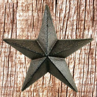 5-3/8 Inch Cast Iron Star With Nail Brown Finish - Front view